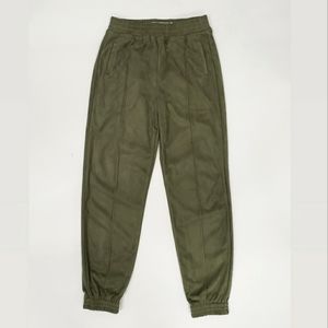 Girls Vegan Suede Winter Joggers Olive Green Size 10 NWOT